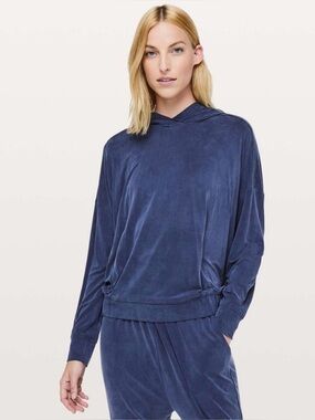 lululemon lab Schema Hoodie SzM Cupro Draped Flowy Navy